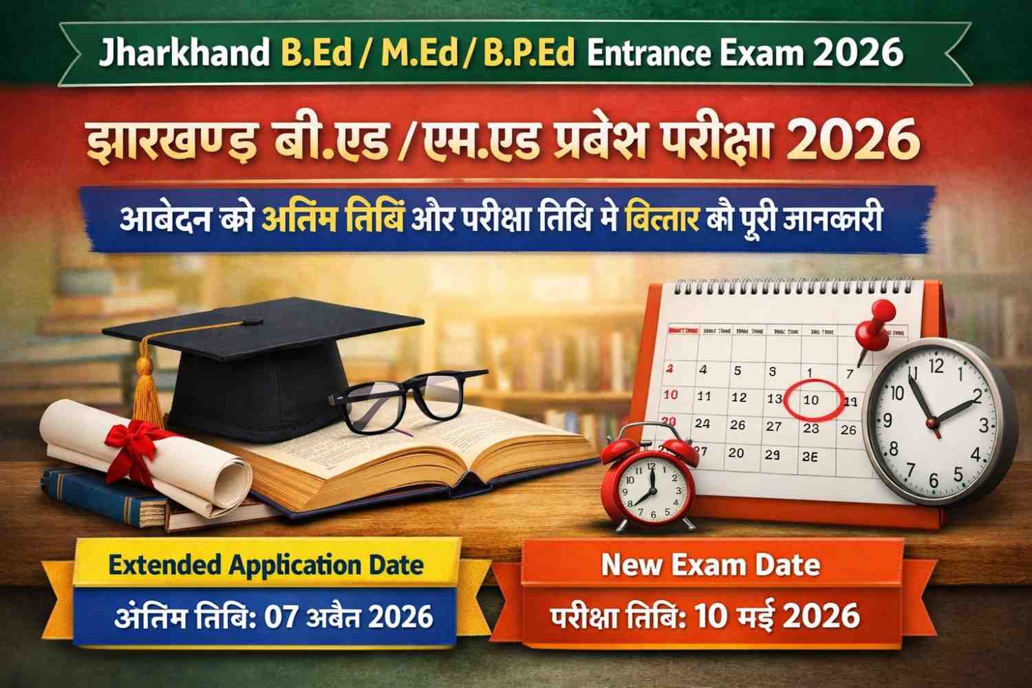 Jharkhand B.Ed/M.Ed/B.P.Ed Entrance Exam 2026