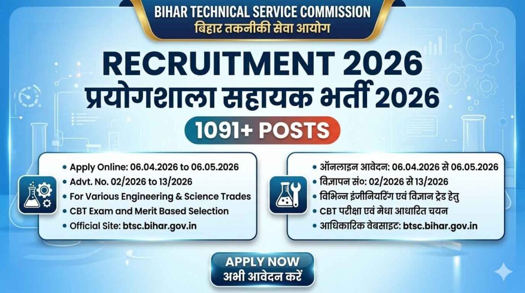 BTSC Bihar Lab Assistant Recruitment 2026