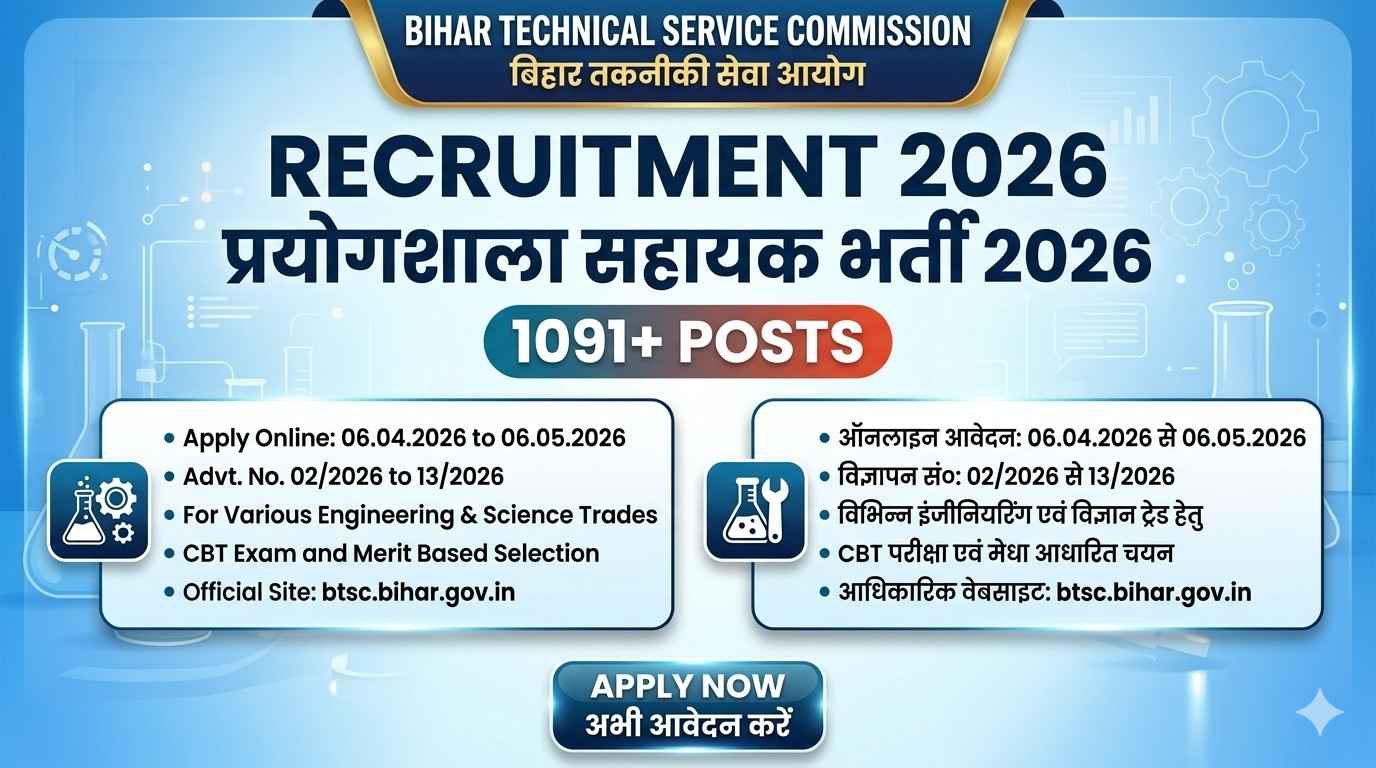 BTSC Bihar Lab Assistant Recruitment 2026